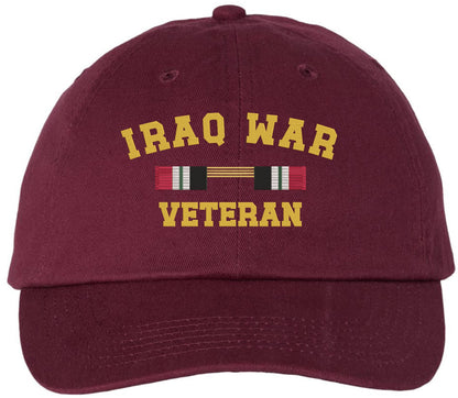 Iraq War Veteran Embroidered Baseball Cap | USA Military Army Patriotic 100% Cotton Adjustable Unisex Hat