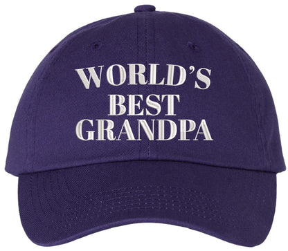 World’s Best Grandpa Embroidered Dad Hat Grandpa Gift Father’s Day Classic Baseball Style Cap
