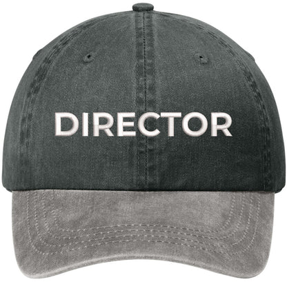 Director Embroidered Baseball Cap | Two Tone 100% Cotton Military Style Adjustable Unisex Hat