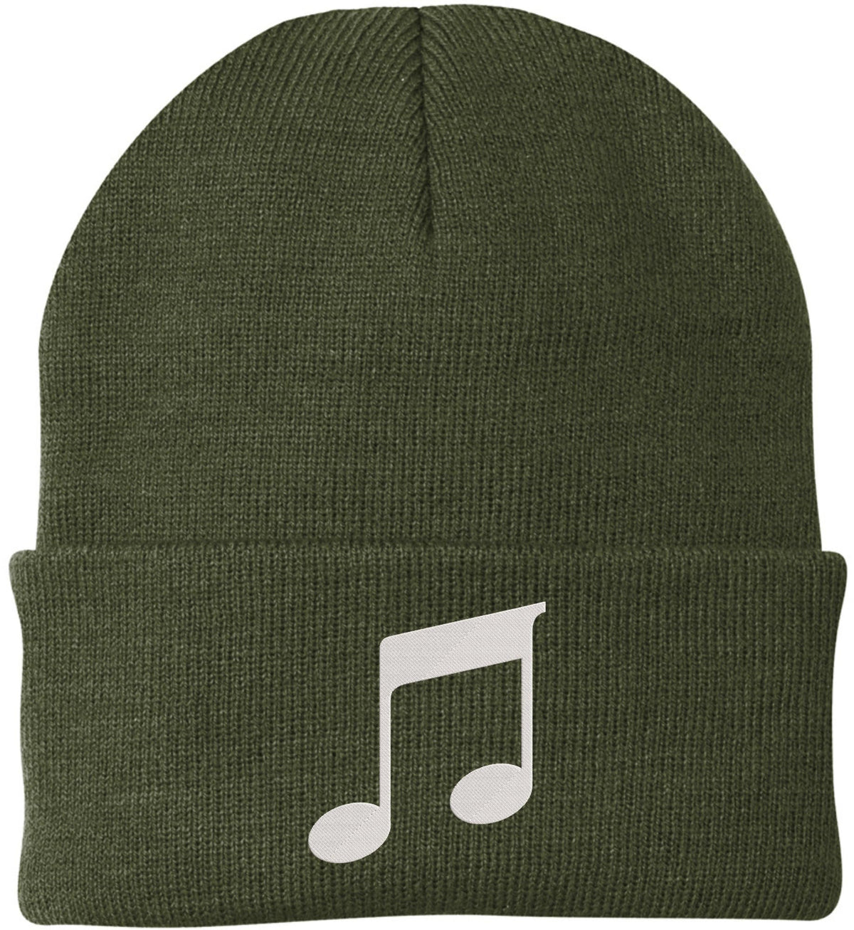 Music Note Embroidered Beanie Knit Cuffed Cap Music Lover Hat Musician Gift