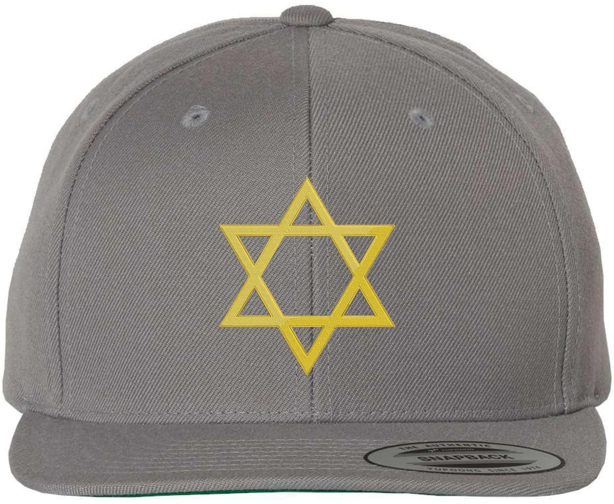 Jewish Star of David Embroidered Baseball Cap | Magen David Flat Bill Snapback Adjustable Unisex Religious Hat