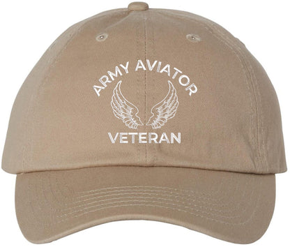 Army Aviator Veteran Embroidered Baseball Cap | USA Military Patriotic Aviation Adjustable 100% Cotton Hat