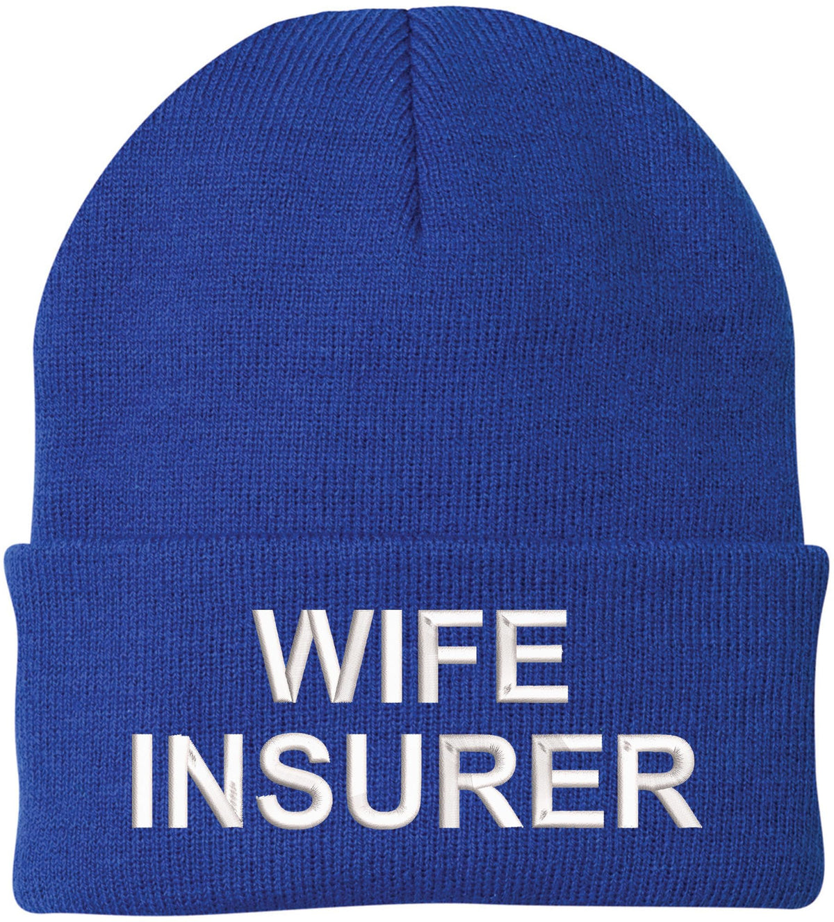 Wife Insurer Embroidered Beanie Hat | Funny Acrylic Warm Skull Cap for Husbands and Boyfriends