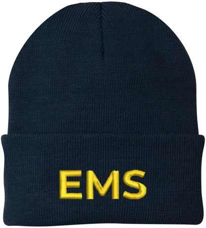 EMS Embroidered Beanie | Emergency Medical Services Paramedics First Responders Skull Cap | 100% Acrylic Hat