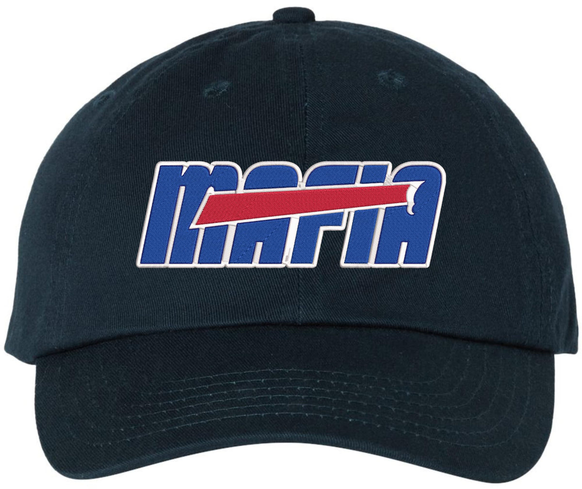 Buffalo Mafia Embroidered Dad Hat | New York Football Fan Adjustable Logo 100% Cotton Baseball Cap with Buckle Closure