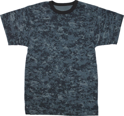 Tactical Camouflage T-Shirt Army Fashion Color Camo Military Crewneck Short Sleeve Top Tee Shirt
