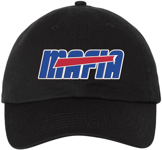 Buffalo Mafia Embroidered Dad Hat | New York Football Fan Adjustable Logo 100% Cotton Baseball Cap with Buckle Closure