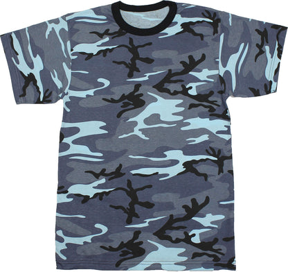 Tactical Camouflage T-Shirt Army Fashion Color Camo Military Crewneck Short Sleeve Top Tee Shirt