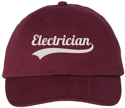Electrician Embroidered Baseball Cap | Varisty Team Electrician Technician Dad Hat, Funny Fathers Gift