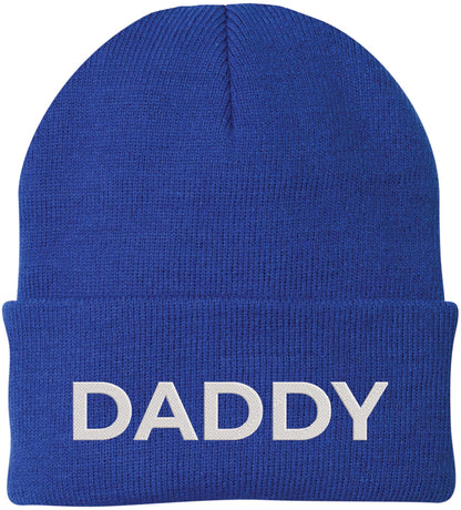 Daddy Embroidered Beanie | Bold Acrylic Knit Winter Hat | Casual Father's Day Skull Cap for Dad