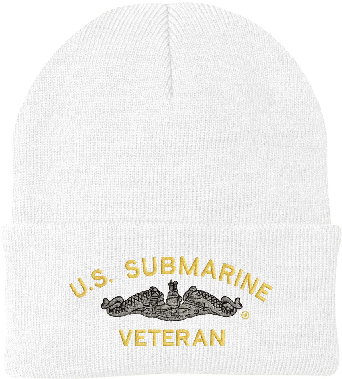 U.S. Submarine Veteran Embroidered Beanie Navy Veteran Knit Cuffed Hat