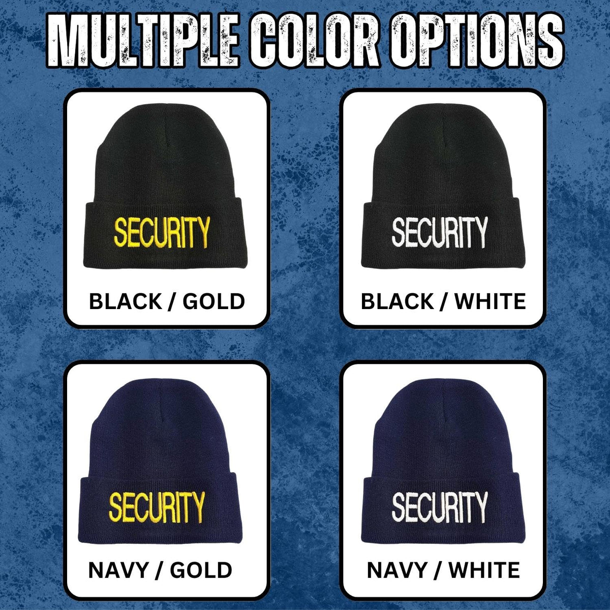 SECURITY Beanie FLEECE Lined Hat Warm LARGE EMBROIDERY Winter Watch Cap Winter Security Uniform Hat