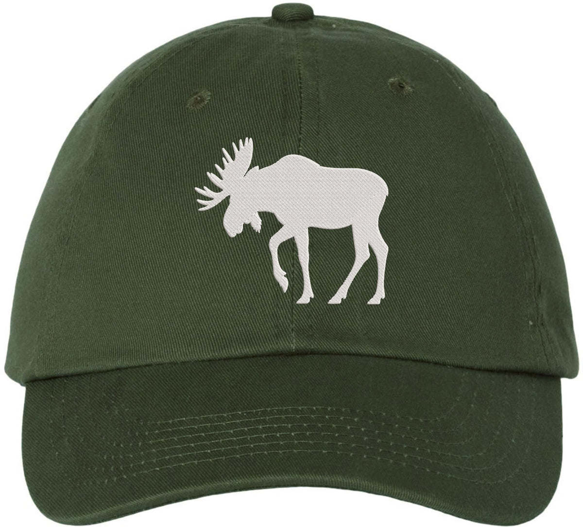 Moose Embroidered Baseball Cap | Maine Wildlife Outdoor Adjustable 100% Cotton Dad Hat for Men & Women