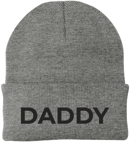 Daddy Embroidered Beanie | Bold Acrylic Knit Winter Hat | Casual Father's Day Skull Cap for Dad