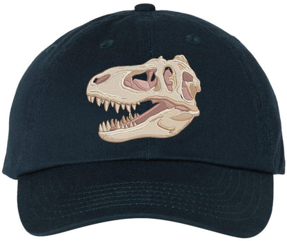 T-Rex Skull Embroidered Baseball Cap Dinosaur Fossil Adjustable Dad Hat