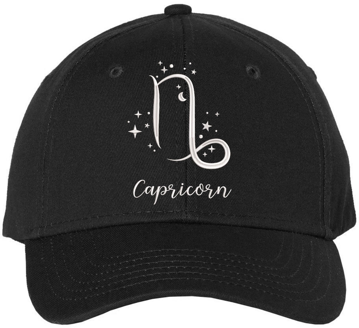 Zodiac Signs Embroidered Baseball Hat | Adjustable Astrology Horoscope Monthly Symbols Designs Structured Cap, Black
