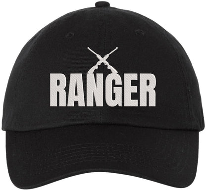 Ranger Crossed Rifles Embroidered Dad Hat | Army Training Tactical Rangers Adjustable Cotton Cap