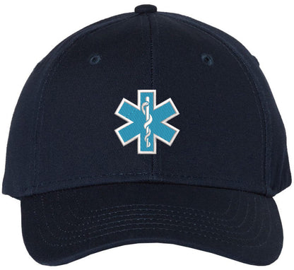 EMS EMT Emergency Medical Star of Life Embroidered Adjustable 100% Cotton Unisex Baseball Cap Hat