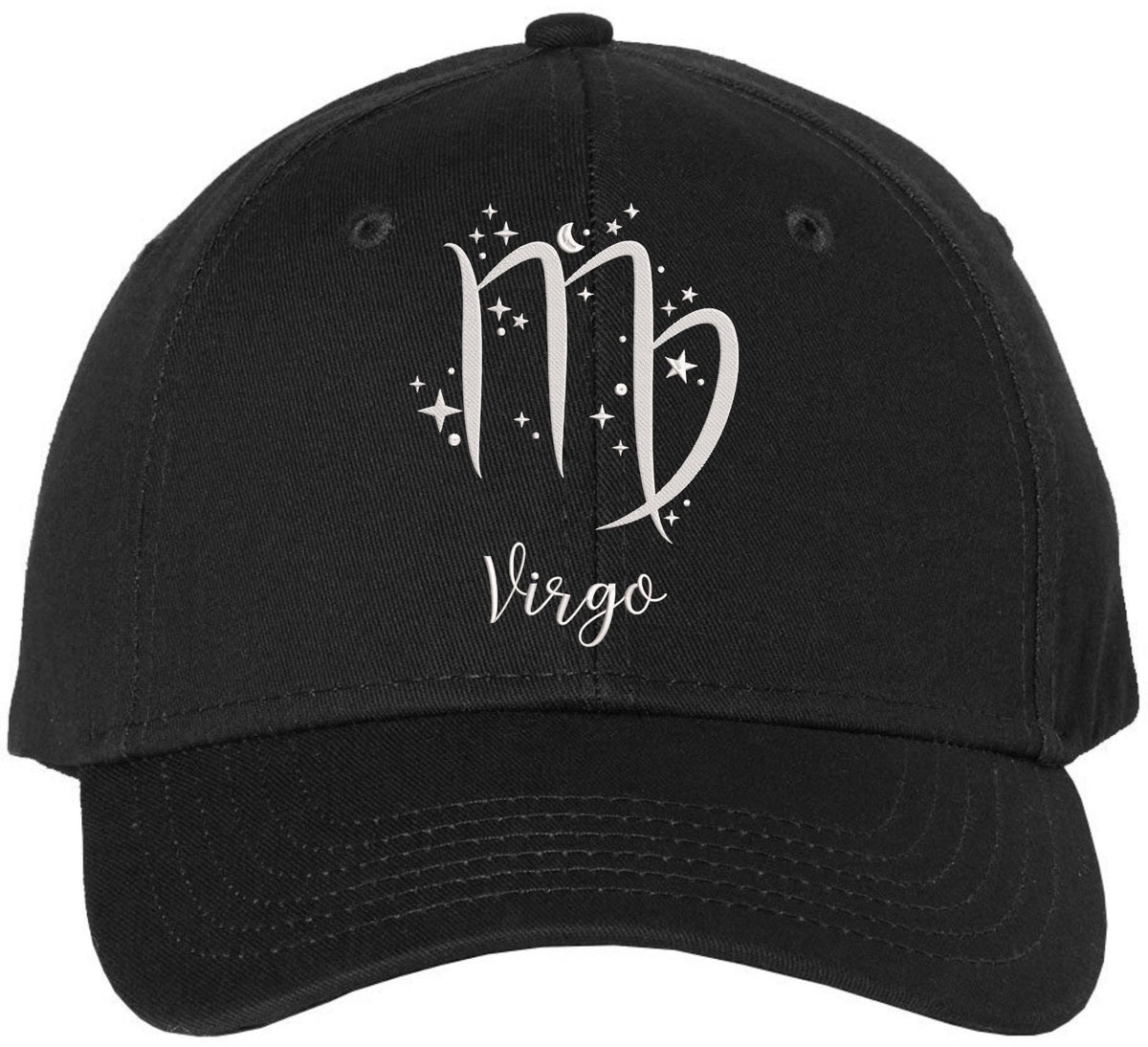 Zodiac Signs Embroidered Baseball Hat | Adjustable Astrology Horoscope Monthly Symbols Designs Structured Cap, Black