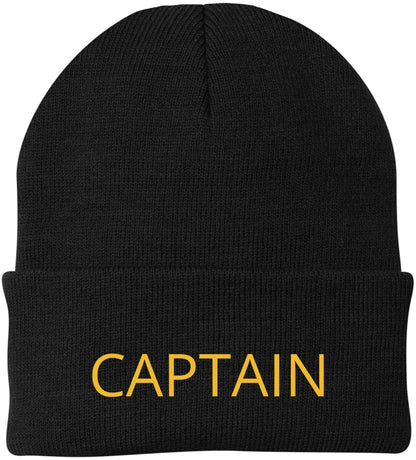 Captain Embroidered Beanie | USA Military Army Warm & Comfortable Winter Knit Hat for Men and Women
