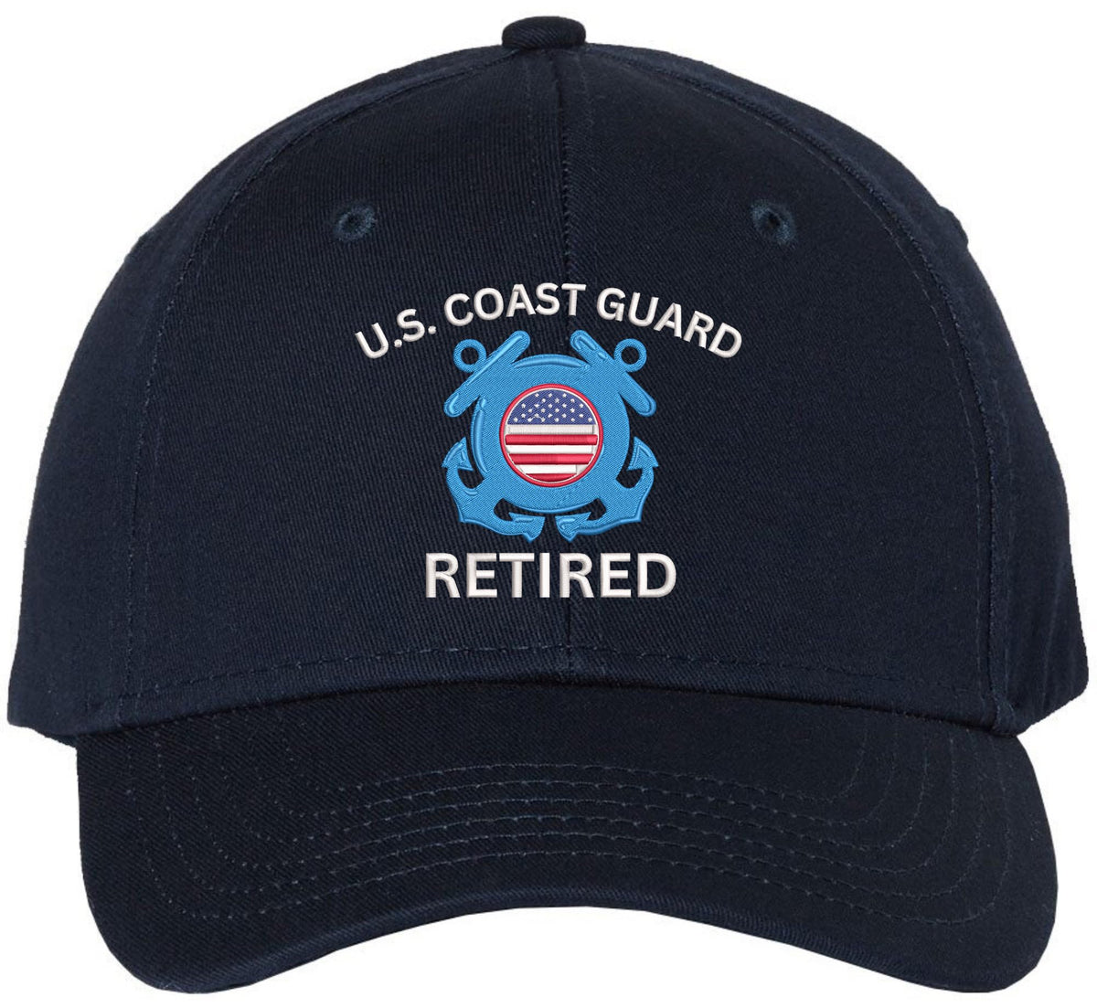 U.S. Coast Guard Retired Embroidered Baseball Cap | USA Veteran Military Nautical Service Dad Hat Unisex Gift