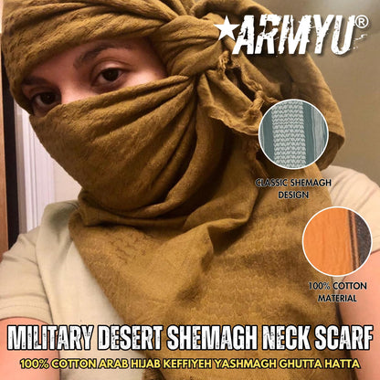 Premium Heavy Military Desert Shemagh Neck Scarf Tactical Head Wrap Arab Hijab Keffiyeh Yashmagh Ghutta Hatta