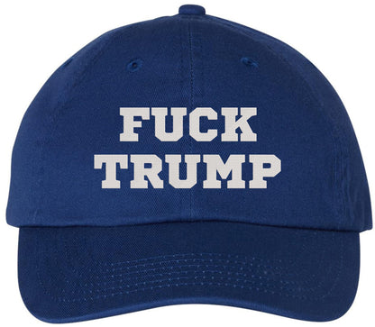Fuck Trump Embroidered Dad Hat | Anti-Trump Adjustable Cotton Political Statement Baseball Cap