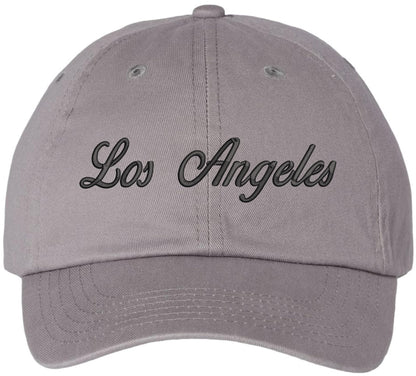 Los Angeles Embroidered Baseball Cap | Classic Script Logo Adjustable Dad Hat | 100% Cotton Unisex Headwear