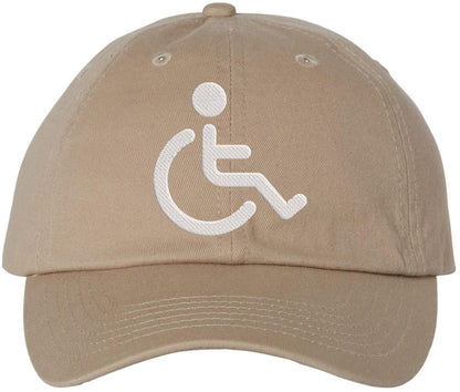 Handicapped Embroidered Dad Hat | Wheelchair Accessibility Disabled Handicap Awareness Baseball Cap for Adults