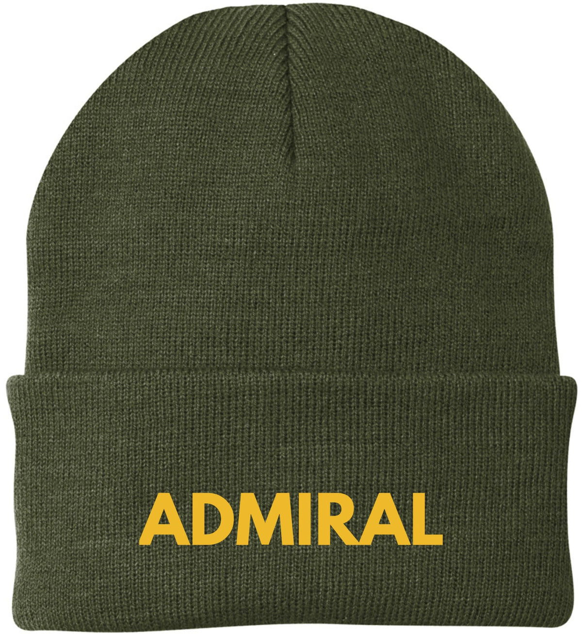 Admiral Embroidered Beanie | USA Military Navy Inspired Warm 100% Acrylic Winter Knit Hat for Men & Women
