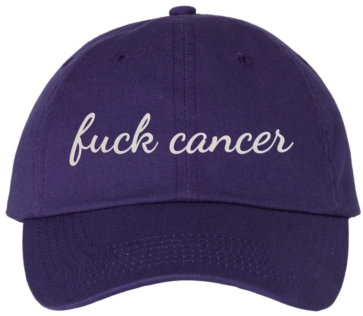 Fuck Cancer Embroidered Baseball Cap | Anti-Cancer Awareness Cotton Dad Hat Support Cancer Fighters & Survivors