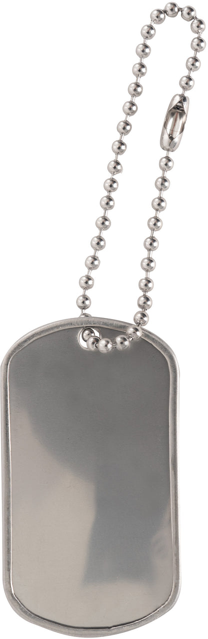 Silver - Military GI Style Dog Tag Chain Set with 24 in. and 4 1 2 in. Chains