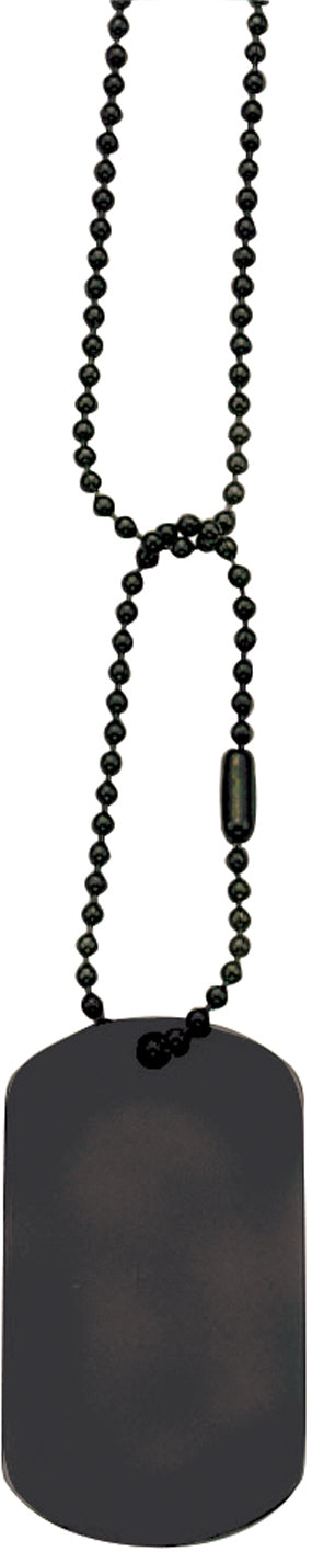 Black - Military GI Style Dog Tag Chain Set with 24 in. and 4 1 2 in. Chains
