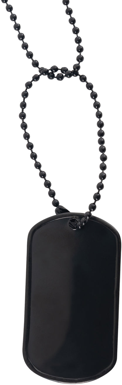 Black - Military GI Style Dog Tag Chain Set with 24 in. and 4 1 2 in. Chains