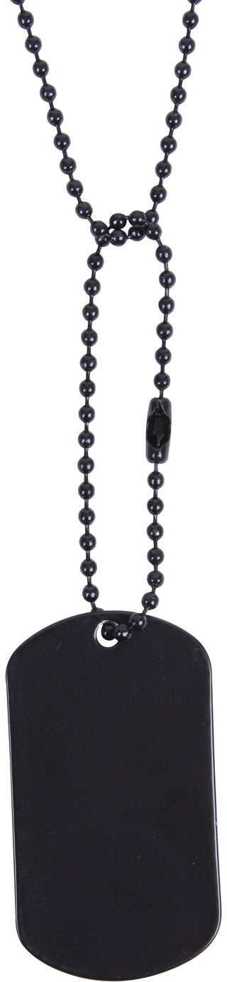 Black - Military GI Style Dog Tag Chain Set with 24 in. and 4 1 2 in. Chains