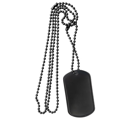 Black - Military GI Style Dog Tag Chain Set with 24 in. and 4 1 2 in. Chains
