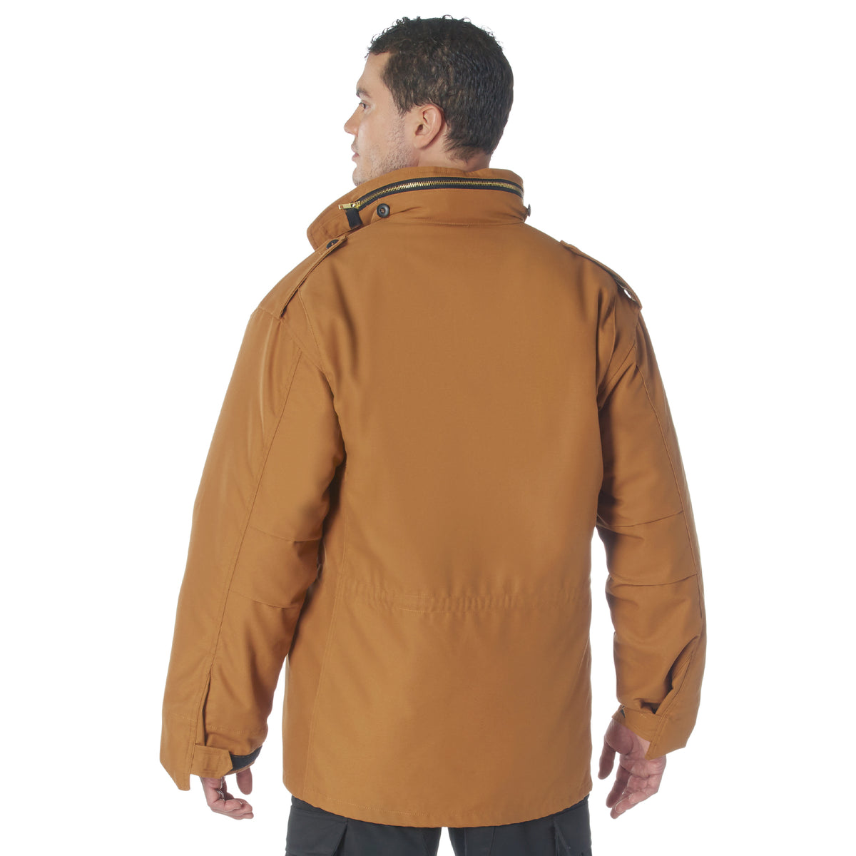 Work Brown - Tactical M-65 Field Jacket Army Coat M65 - Poly/Cotton Twill - with Removeable Liner