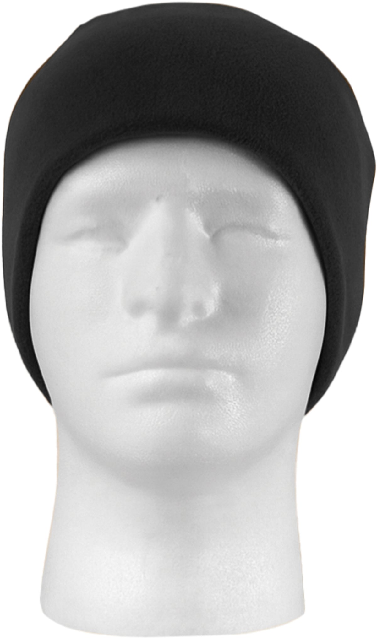 Black - Polar Fleece Watch Cap Tactical Large Skull Watchman Beanie