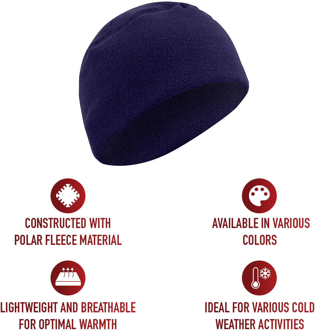 Navy Blue - Polar Fleece Watch Cap Tactical Large Skull Watchman Beanie