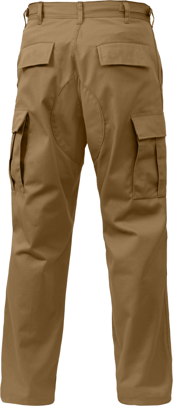 Coyote Brown - Tactical BDU Pants Cargo Fatigues - Poly/Cotton Twill - Button Fly