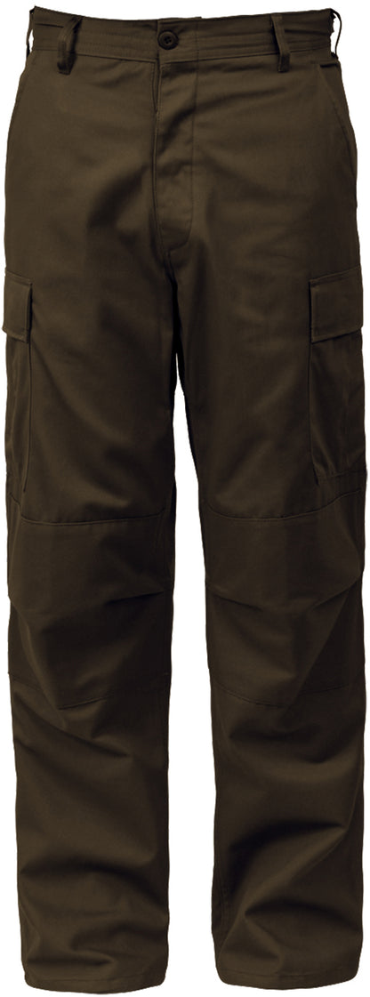 Brown - Tactical BDU Pants Cargo Fatigues - Poly/Cotton Twill - Button Fly