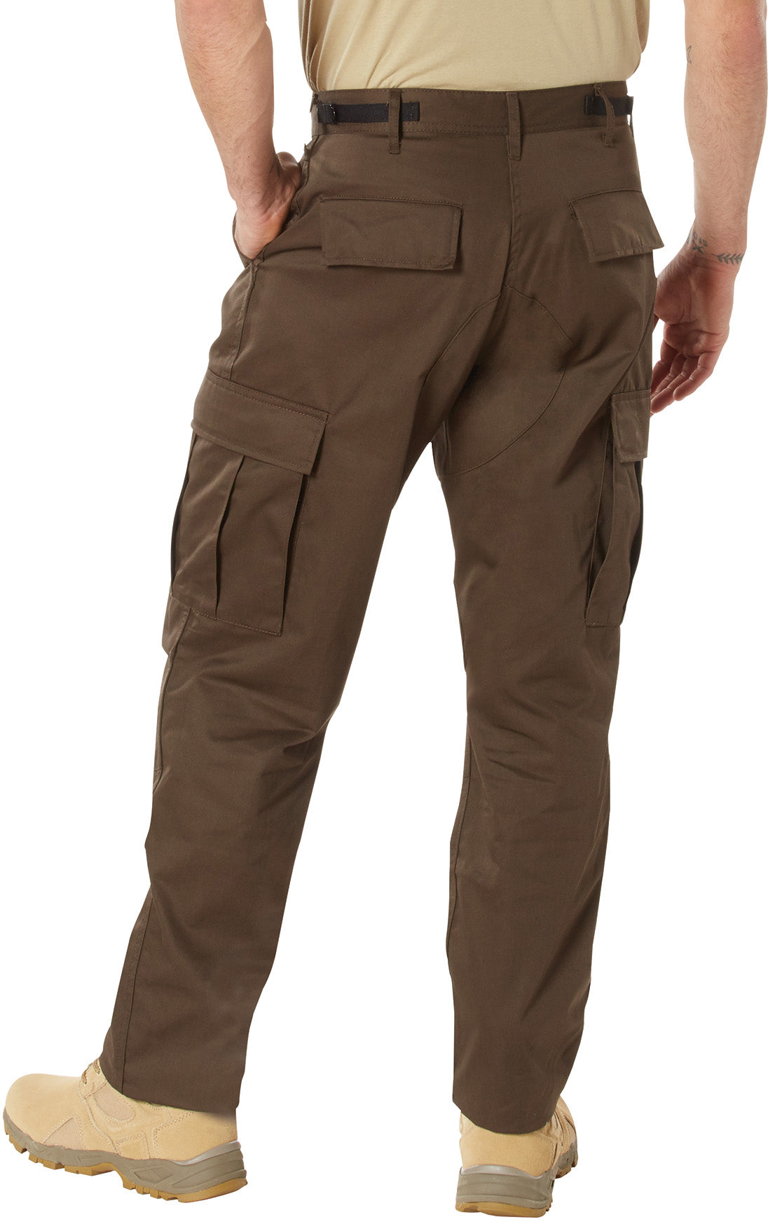 Brown - Tactical BDU Pants Cargo Fatigues - Poly/Cotton Twill - Button Fly