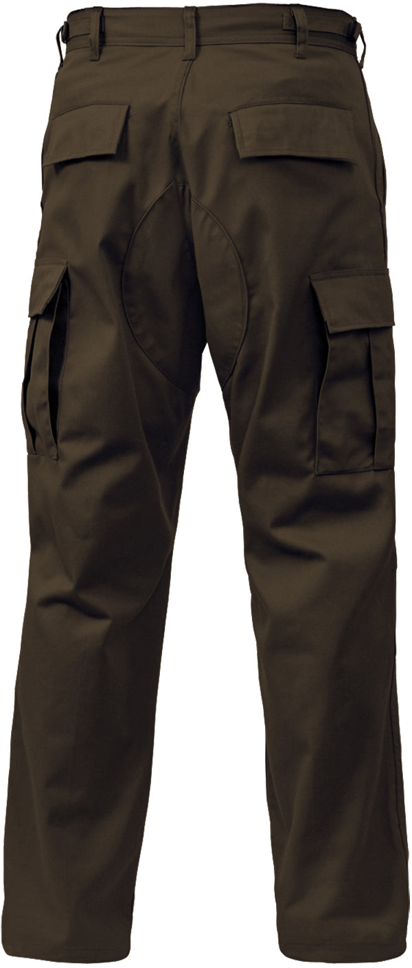 Brown - Tactical BDU Pants Cargo Fatigues - Poly/Cotton Twill - Button Fly