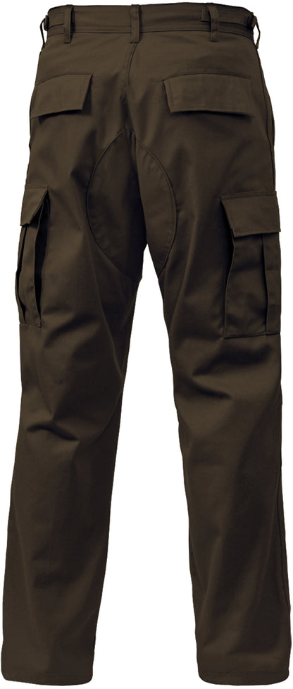Brown - Tactical BDU Pants Cargo Fatigues - Poly/Cotton Twill - Button Fly