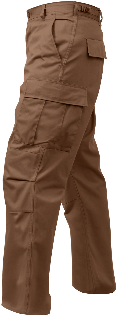 Brown - Tactical BDU Pants Cargo Fatigues - Poly/Cotton Twill - Button Fly