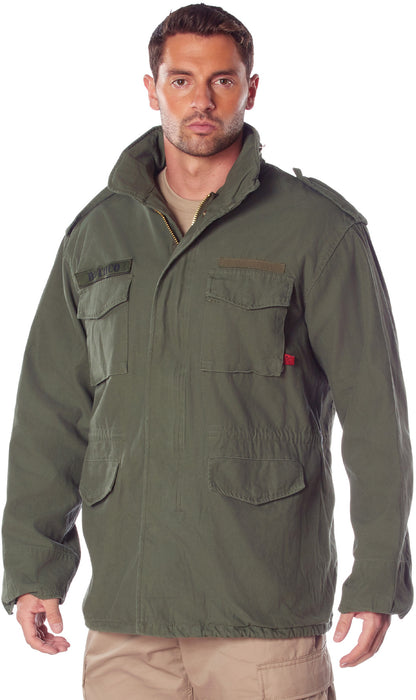 Olive Drab - M-65 Field Jacket, Heavyweight Washed Cotton Twill