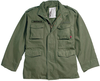 Olive Drab - M-65 Field Jacket, Heavyweight Washed Cotton Twill