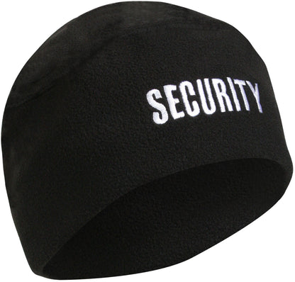 Black – Security Polar Fleece Watch Cap (Embroidered Winter Beanie)