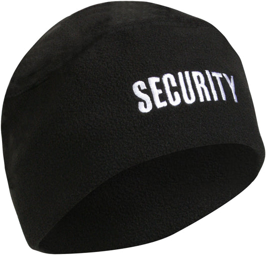 Black – Security Polar Fleece Watch Cap (Embroidered Winter Beanie)
