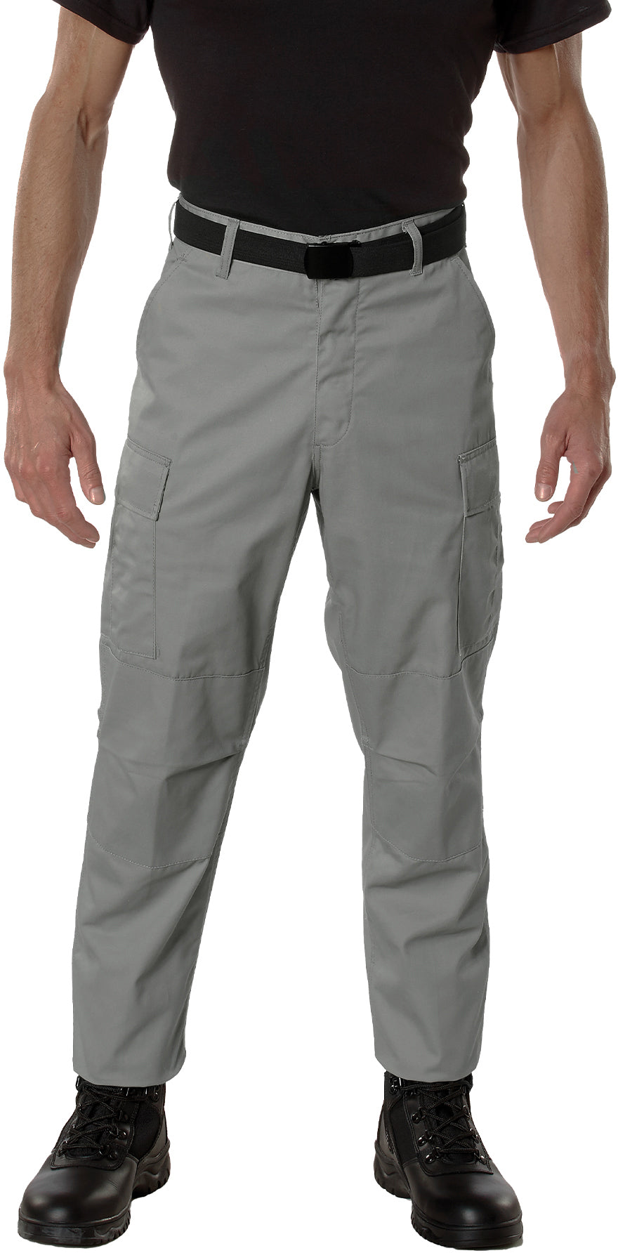 Grey - Tactical BDU Pants Cargo Fatigues - Poly/Cotton Twill - Button Fly
